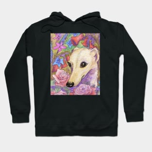 Shy flower whippet Hoodie